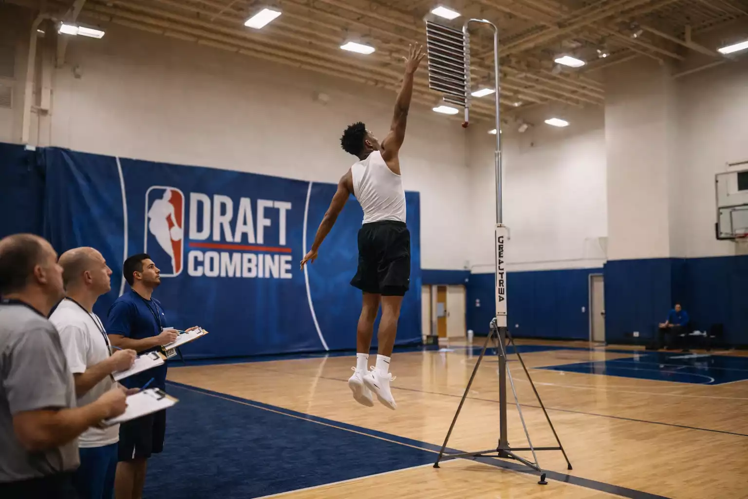 Basketballspieler bei athletischen Tests während der NBA Draft Combine