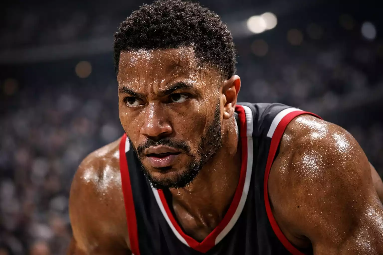 Konzentrierter NBA-Spieler während eines intensiven Playoff-Moments