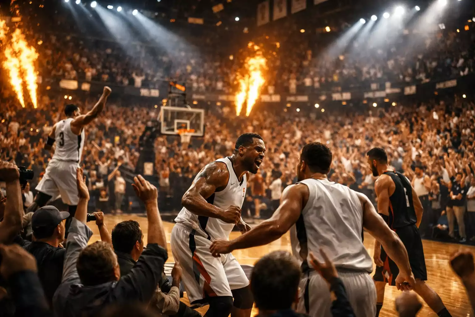Intensive Playoff-Atmosphäre bei NBA-Heimspiel mit enthusiastischen Fans