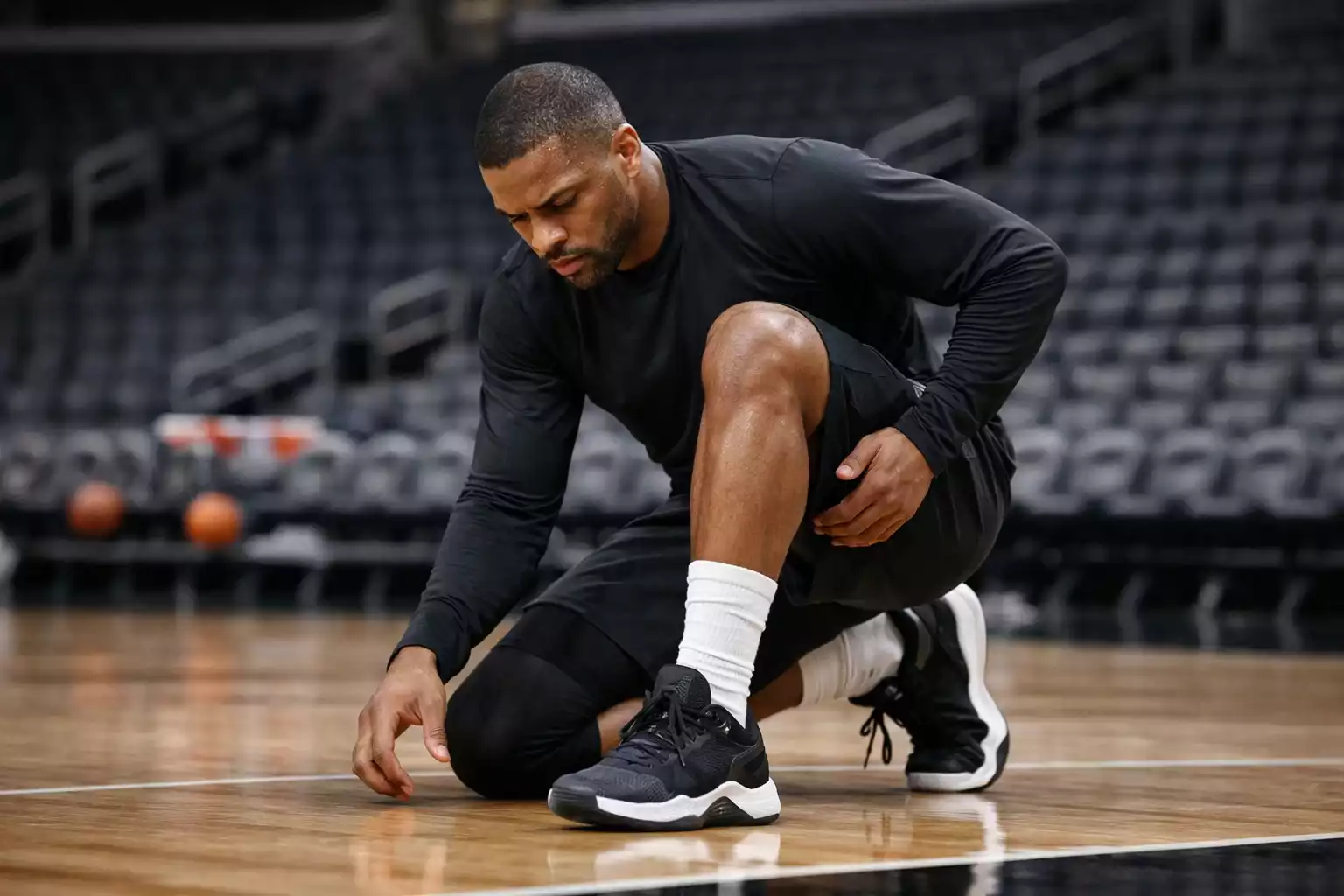 NBA-Spieler beim Aufwärmen vor seiner Rückkehr nach Verletzungspause
