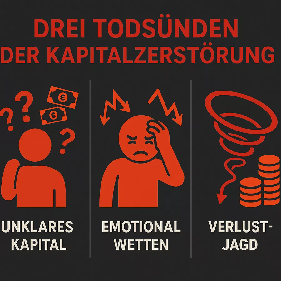 Drei Todsünden der Kapital-Zerstörung - Ungeklärtes Kapital, emotionale Einsätze und Verluste nachjagen