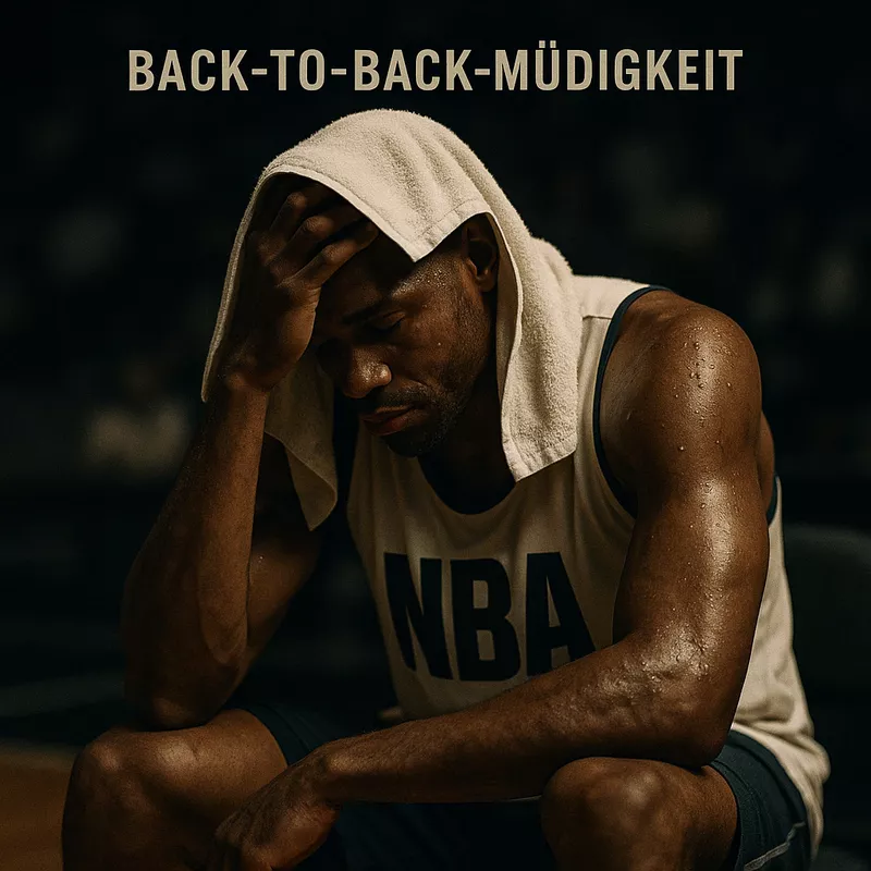 NBA Spieler zeigt Müdigkeit und Erschöpfung bei Back-to-Back Spielen an aufeinanderfolgenden Tagen