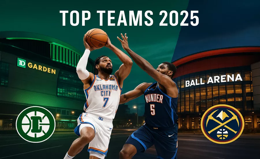 NBA Top Teams 2025 - Boston Celtics, Oklahoma City Thunder, Denver Nuggets Spielszenen und Arenas